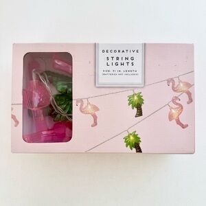 🦋 3/$15 Pink Flamingo & Palm Tree Decorative String Lights